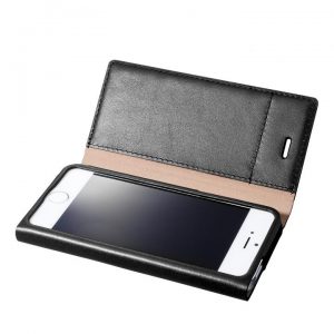 iPhone SE GRAMAS One-Sheet Leather2 ブラック